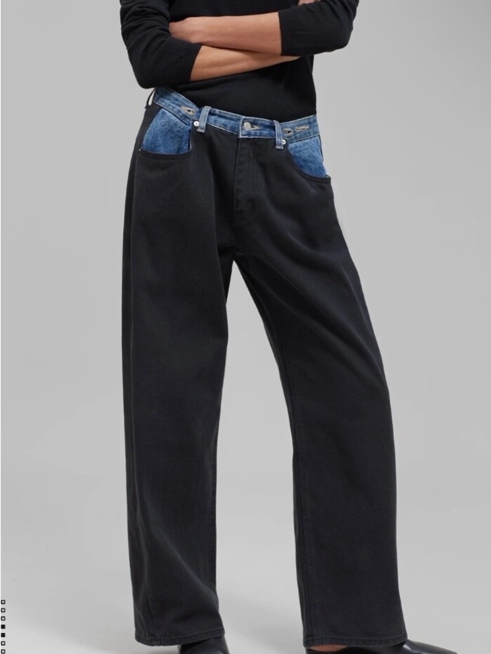 Frankie Shop Hayla Contrast Denim Pants